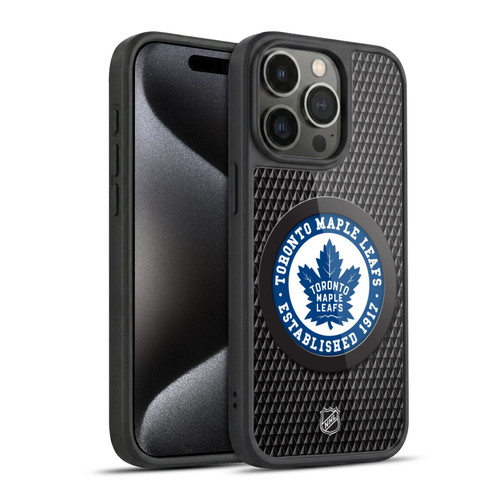 NHL Toronto Maple Leafs Puck Texture Gel Armour Case For Apple iPhone 15 Pro