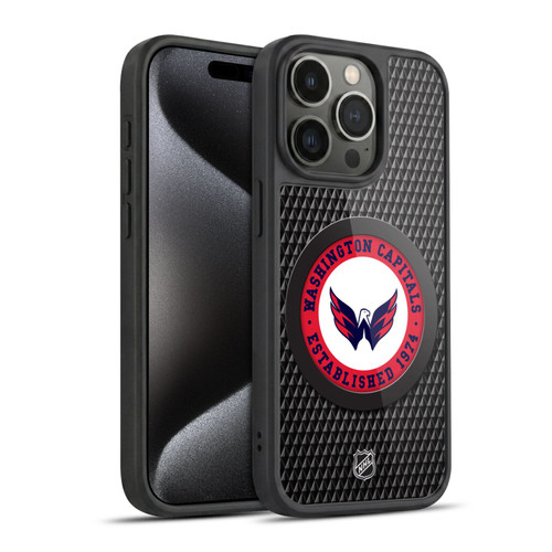 NHL Washington Capitals Puck Texture Gel Armour Case For Apple iPhone 15 Pro