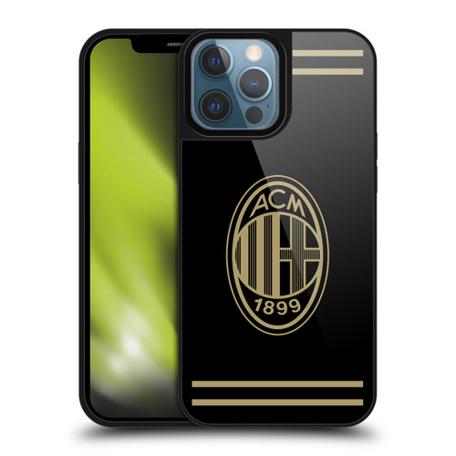 AC Milan Crest Black And Gold Gel Armour Case For Apple iPhone 13 Pro Max
