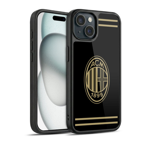 AC Milan Crest Black And Gold Gel Armour Case For Apple iPhone 15