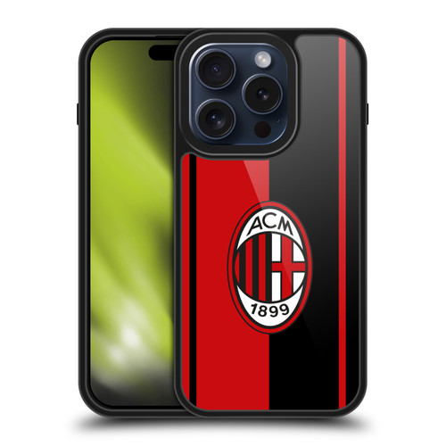 AC Milan Crest Red And Black Gel Armour Case For Apple iPhone 15 Pro