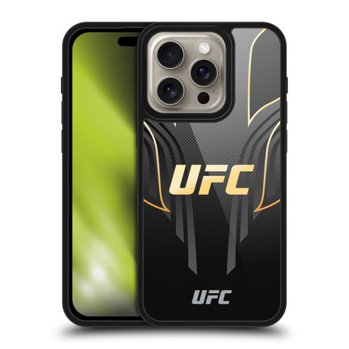 UFC Logo Black Gold Jersey Gel Armour Case For Apple iPhone 16 Pro