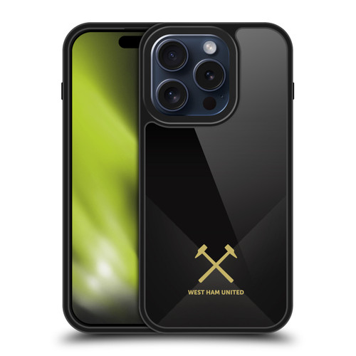 West Ham United FC Hammer Marque Kit Black & Gold Gel Armour Case For Apple iPhone 15 Pro