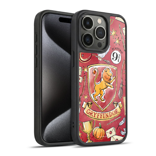 Harry Potter Deathly Hallows XIII Gryffindor Pattern Gel Armour Case For Apple iPhone 15 Pro