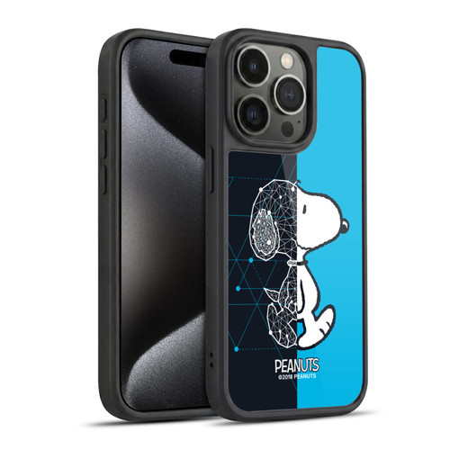 Peanuts Halfs And Laughs Snoopy Geometric Gel Armour Case For Apple iPhone 15 Pro
