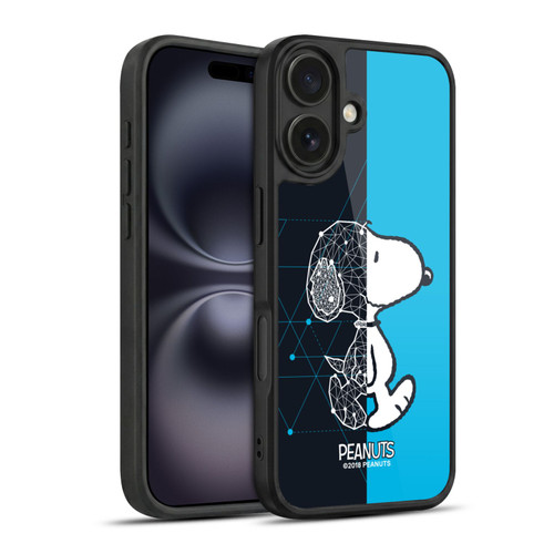 Peanuts Halfs And Laughs Snoopy Geometric Gel Armour Case For Apple iPhone 16