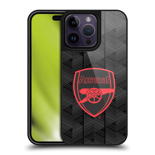 Arsenal FC Crest and Gunners Logo Black Gel Armour Case For Apple iPhone 14 Pro Max