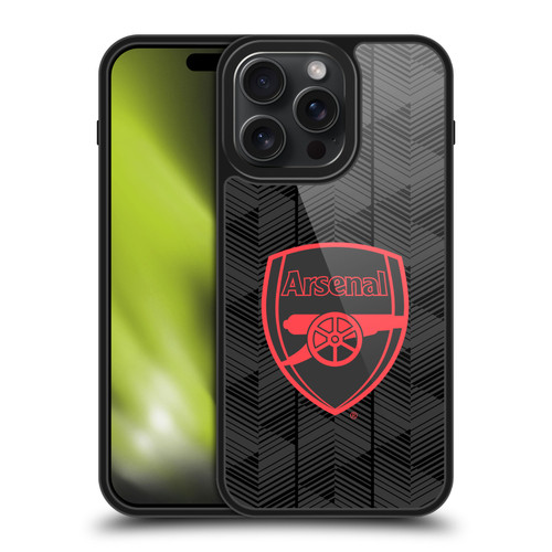 Arsenal FC Crest and Gunners Logo Black Gel Armour Case For Apple iPhone 15 Pro Max