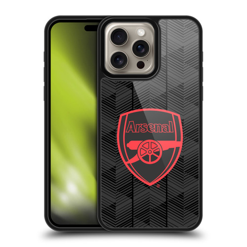 Arsenal FC Crest and Gunners Logo Black Gel Armour Case For Apple iPhone 16 Pro Max
