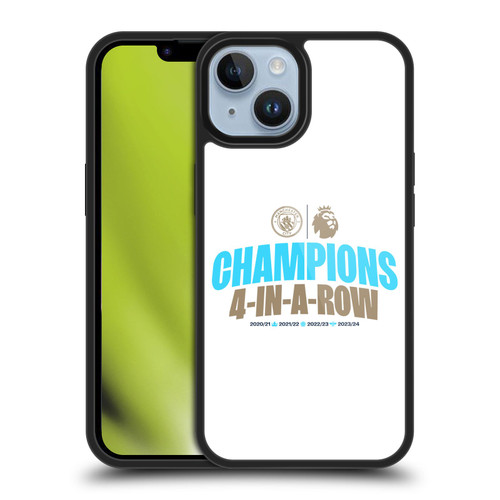 Manchester City Man City FC 2024 Premier League Champions 4 In A Row Light Gel Armour Case For Apple iPhone 14