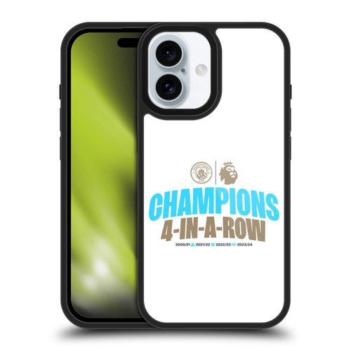Manchester City Man City FC 2024 Premier League Champions 4 In A Row Light Gel Armour Case For Apple iPhone 16