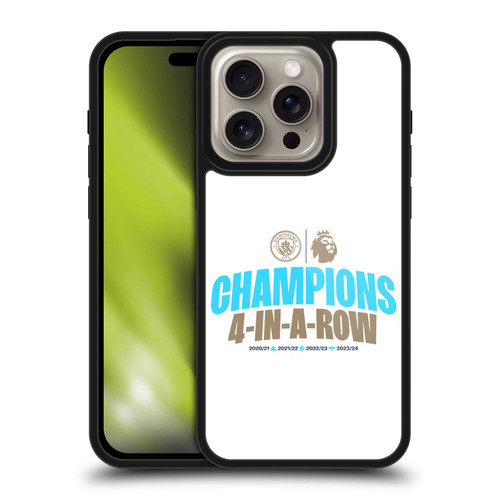 Manchester City Man City FC 2024 Premier League Champions 4 In A Row Light Gel Armour Case For Apple iPhone 16 Pro