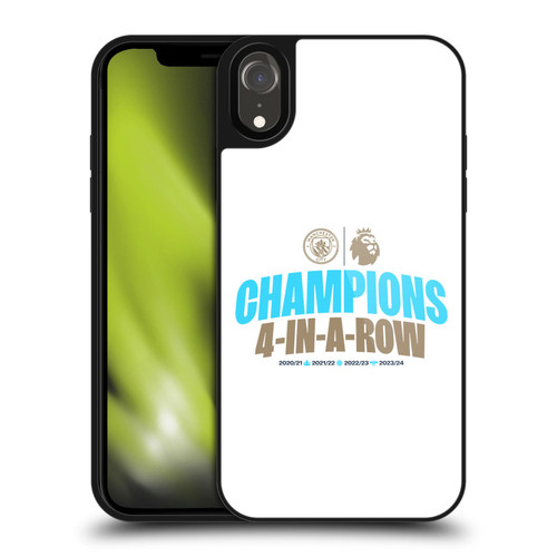 Manchester City Man City FC 2024 Premier League Champions 4 In A Row Light Gel Armour Case For Apple iPhone XR