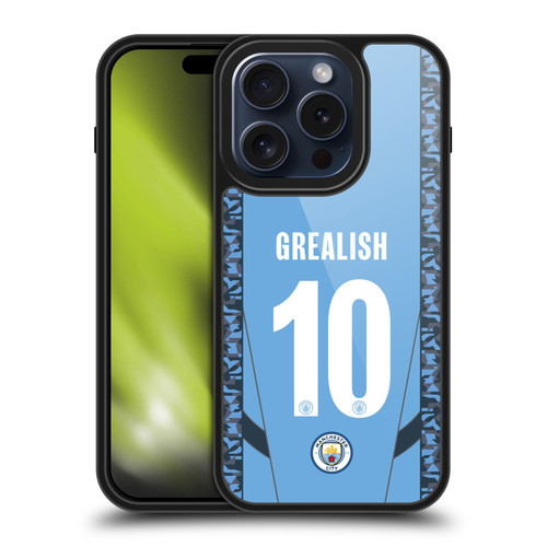 Manchester City Man City FC 2024/25 Players Home Kit Jack Grealish Gel Armour Case For Apple iPhone 15 Pro