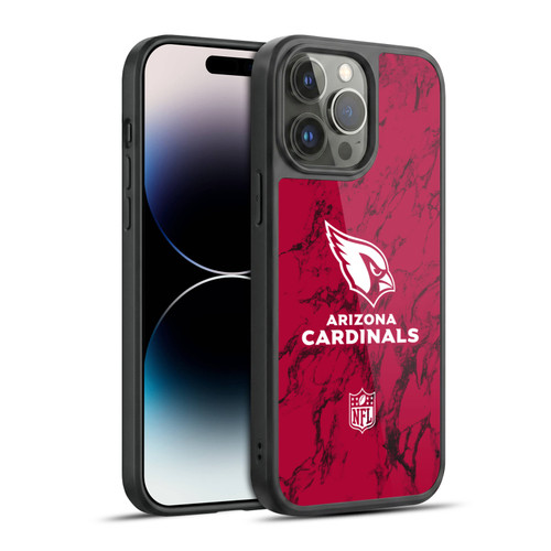 NFL Arizona Cardinals Graphics Coloured Marble Gel Armour Case For Apple iPhone 14 Pro Max
