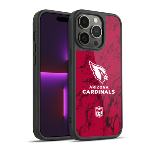 NFL Arizona Cardinals Graphics Coloured Marble Gel Armour Case For Apple iPhone 14 Pro