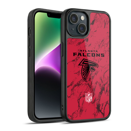 NFL Atlanta Falcons Graphics Coloured Marble Gel Armour Case For Apple iPhone 14