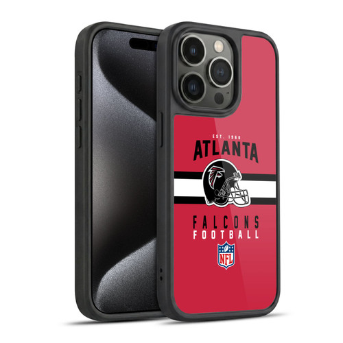 NFL Atlanta Falcons Graphics Helmet Typography Gel Armour Case For Apple iPhone 15 Pro