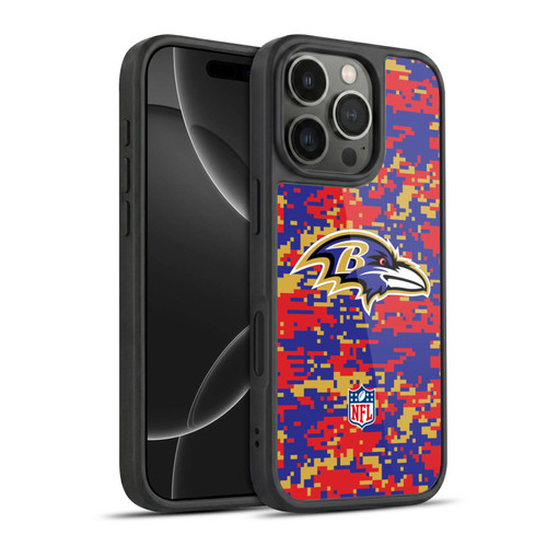 NFL Baltimore Ravens Graphics Digital Camouflage Gel Armour Case For Apple iPhone 16 Pro