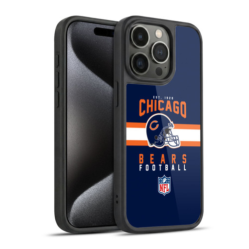 NFL Chicago Bears Graphics Helmet Typography Gel Armour Case For Apple iPhone 15 Pro