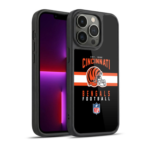 NFL Cincinnati Bengals Graphics Helmet Typography Gel Armour Case For Apple iPhone 13 Pro