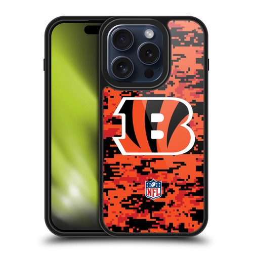 NFL Cincinnati Bengals Graphics Digital Camouflage Gel Armour Case For Apple iPhone 15 Pro