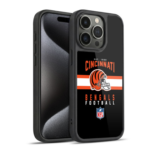 NFL Cincinnati Bengals Graphics Helmet Typography Gel Armour Case For Apple iPhone 15 Pro