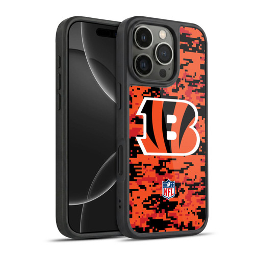 NFL Cincinnati Bengals Graphics Digital Camouflage Gel Armour Case For Apple iPhone 16 Pro