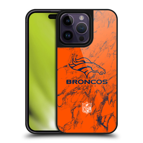 NFL Denver Broncos Graphics Coloured Marble Gel Armour Case For Apple iPhone 14 Pro Max