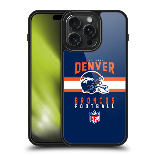 NFL Denver Broncos Graphics Helmet Typography Gel Armour Case For Apple iPhone 15 Pro Max