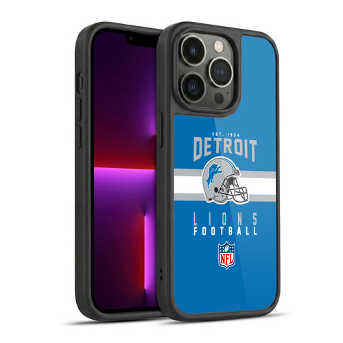 NFL Detroit Lions Graphics Helmet Typography Gel Armour Case For Apple iPhone 13 Pro