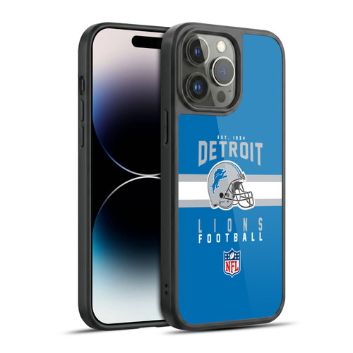 NFL Detroit Lions Graphics Helmet Typography Gel Armour Case For Apple iPhone 14 Pro Max