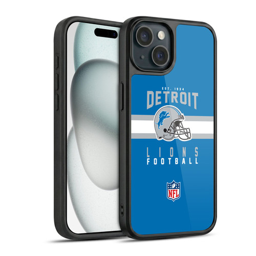 NFL Detroit Lions Graphics Helmet Typography Gel Armour Case For Apple iPhone 15