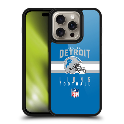 NFL Detroit Lions Graphics Helmet Typography Gel Armour Case For Apple iPhone 16 Pro