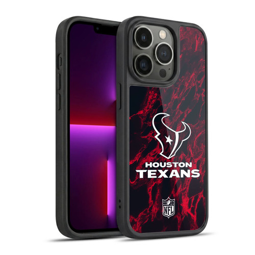 NFL Houston Texans Graphics Coloured Marble Gel Armour Case For Apple iPhone 13 Pro