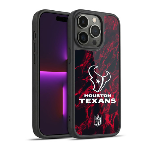 NFL Houston Texans Graphics Coloured Marble Gel Armour Case For Apple iPhone 14 Pro