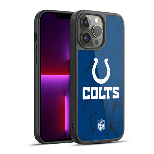 NFL Indianapolis Colts Graphics Coloured Marble Gel Armour Case For Apple iPhone 13 Pro Max