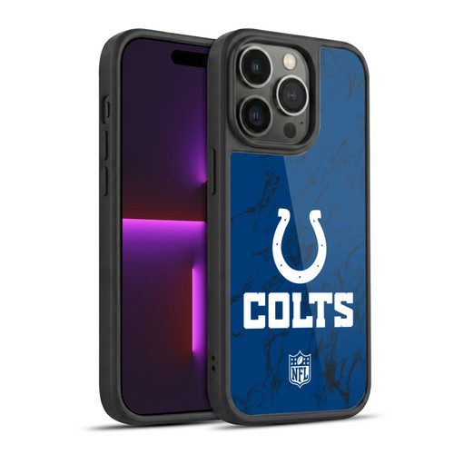 NFL Indianapolis Colts Graphics Coloured Marble Gel Armour Case For Apple iPhone 14 Pro