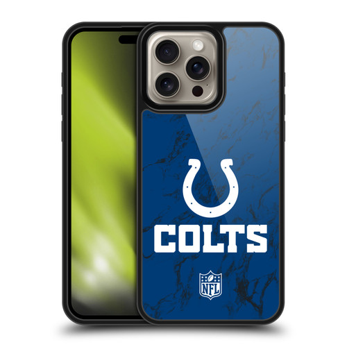 NFL Indianapolis Colts Graphics Coloured Marble Gel Armour Case For Apple iPhone 16 Pro Max
