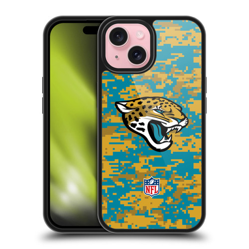 NFL Jacksonville Jaguars Graphics Digital Camouflage Gel Armour Case For Apple iPhone 15 NFL Jacksonville Jaguars Graphics Digital Camouflage Gel Armour Case For Apple iPhone 15