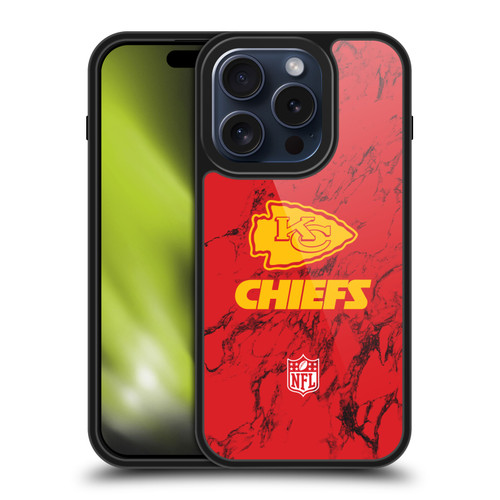 NFL Kansas City Chiefs Graphics Coloured Marble Gel Armour Case For Apple iPhone 15 Pro