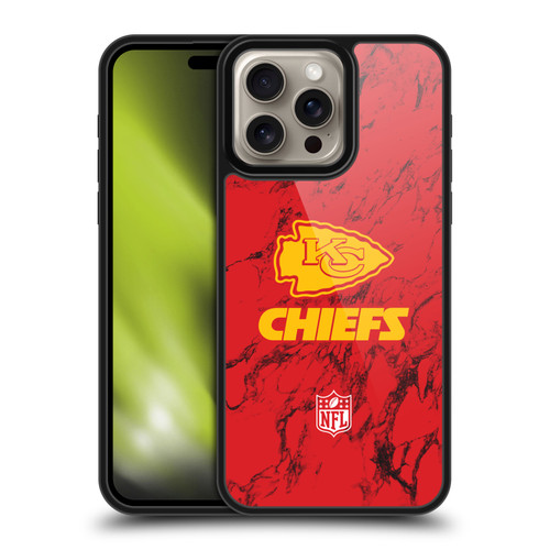 NFL Kansas City Chiefs Graphics Coloured Marble Gel Armour Case For Apple iPhone 16 Pro Max