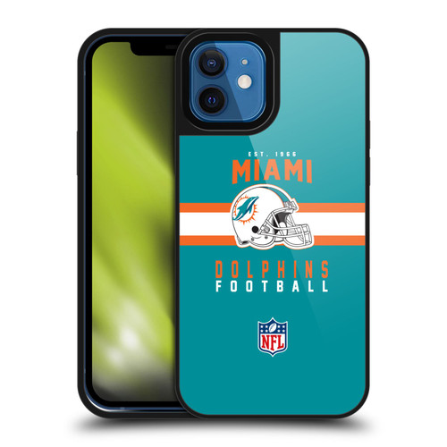 NFL Miami Dolphins Graphics Helmet Typography Gel Armour Case For Apple iPhone 12 / iPhone 12 Pro