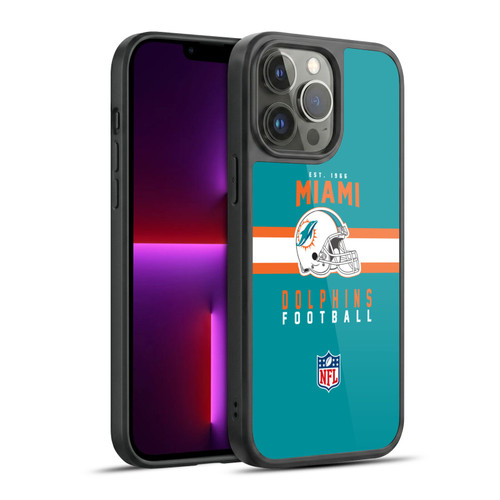 NFL Miami Dolphins Graphics Helmet Typography Gel Armour Case For Apple iPhone 13 Pro Max