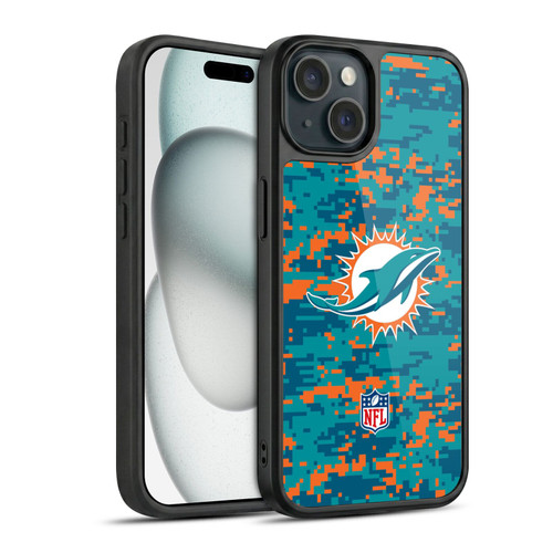NFL Miami Dolphins Graphics Digital Camouflage Gel Armour Case For Apple iPhone 15