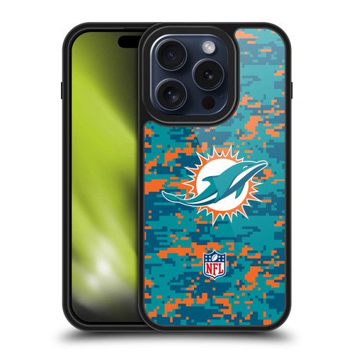 NFL Miami Dolphins Graphics Digital Camouflage Gel Armour Case For Apple iPhone 15 Pro