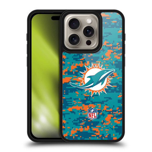 NFL Miami Dolphins Graphics Digital Camouflage Gel Armour Case For Apple iPhone 16 Pro