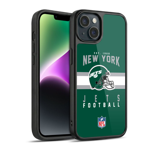 NFL New York Jets Graphics Helmet Typography Gel Armour Case For Apple iPhone 14