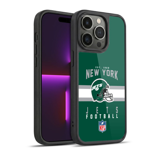 NFL New York Jets Graphics Helmet Typography Gel Armour Case For Apple iPhone 14 Pro