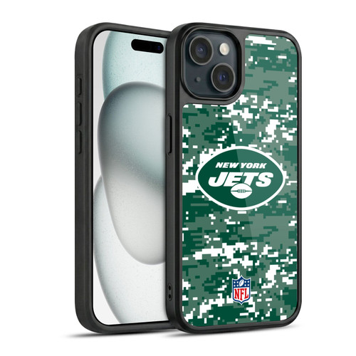 NFL New York Jets Graphics Digital Camouflage Gel Armour Case For Apple iPhone 15